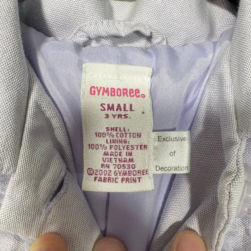 Gymboree Little Girls Light Purple Ruffle Front Trench Coat - Size Small 3 years